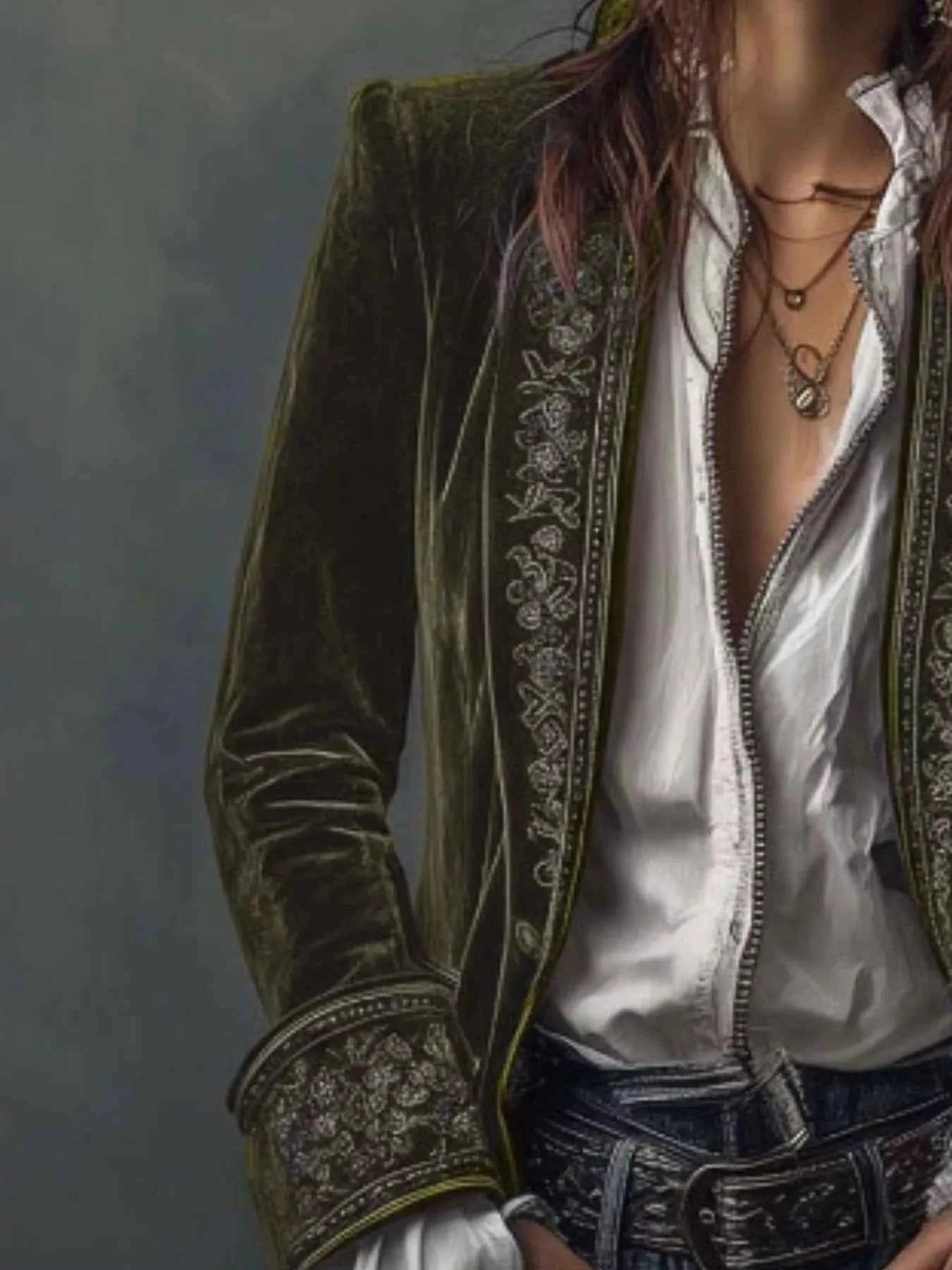 Veste boutonnée à imprimé floral