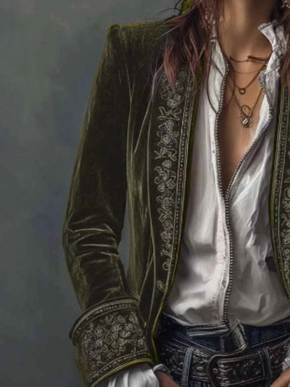 Veste boutonnée à imprimé floral