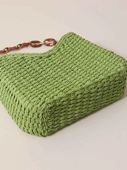 Petit sac à épaule en paille tressée