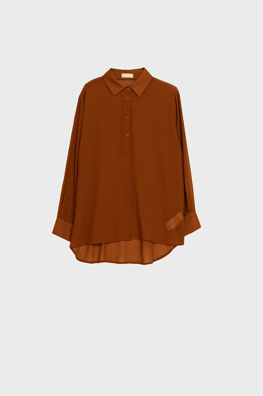 Chemise en mousseline camel à col polo MyParisMonaco