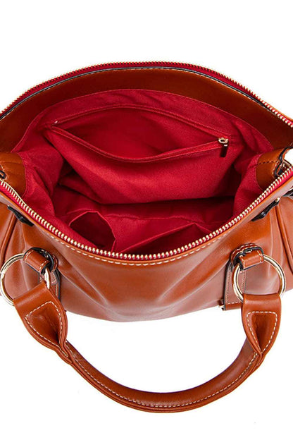 Sac à main en cuir à pompons