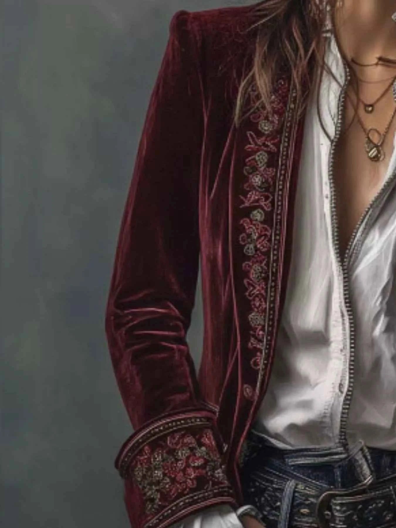 Veste boutonnée à imprimé floral