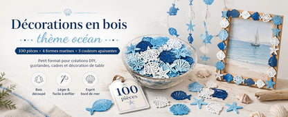 Décorations de bois marins — 100 pièces