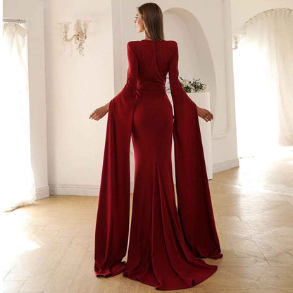 Robe longue manches longues élégante - MyParisMonaco