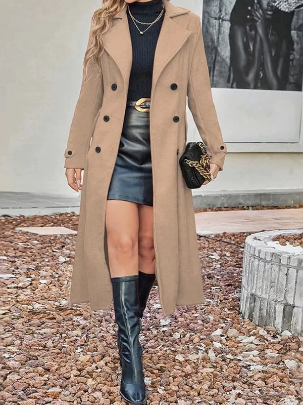 Trench-coat long double boutonnage