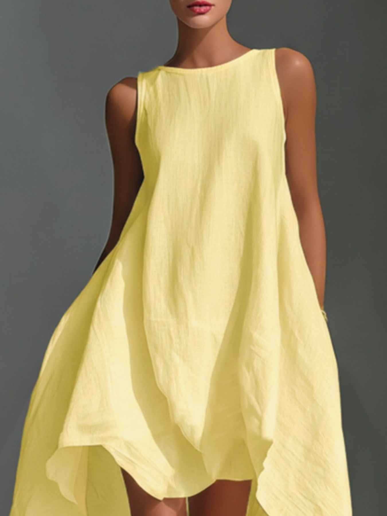 Robe sans manches à ourlet asymétrique