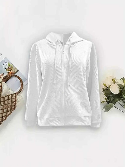 Veste à capuche zippée texturée