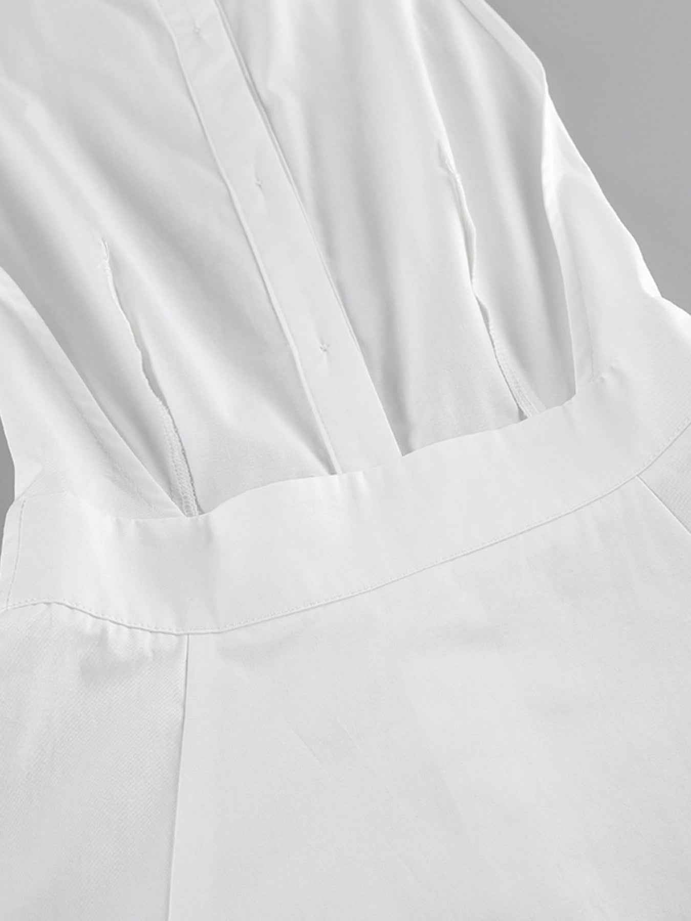 Robe maxi dos nu sans manches avec fermeture boutonnée