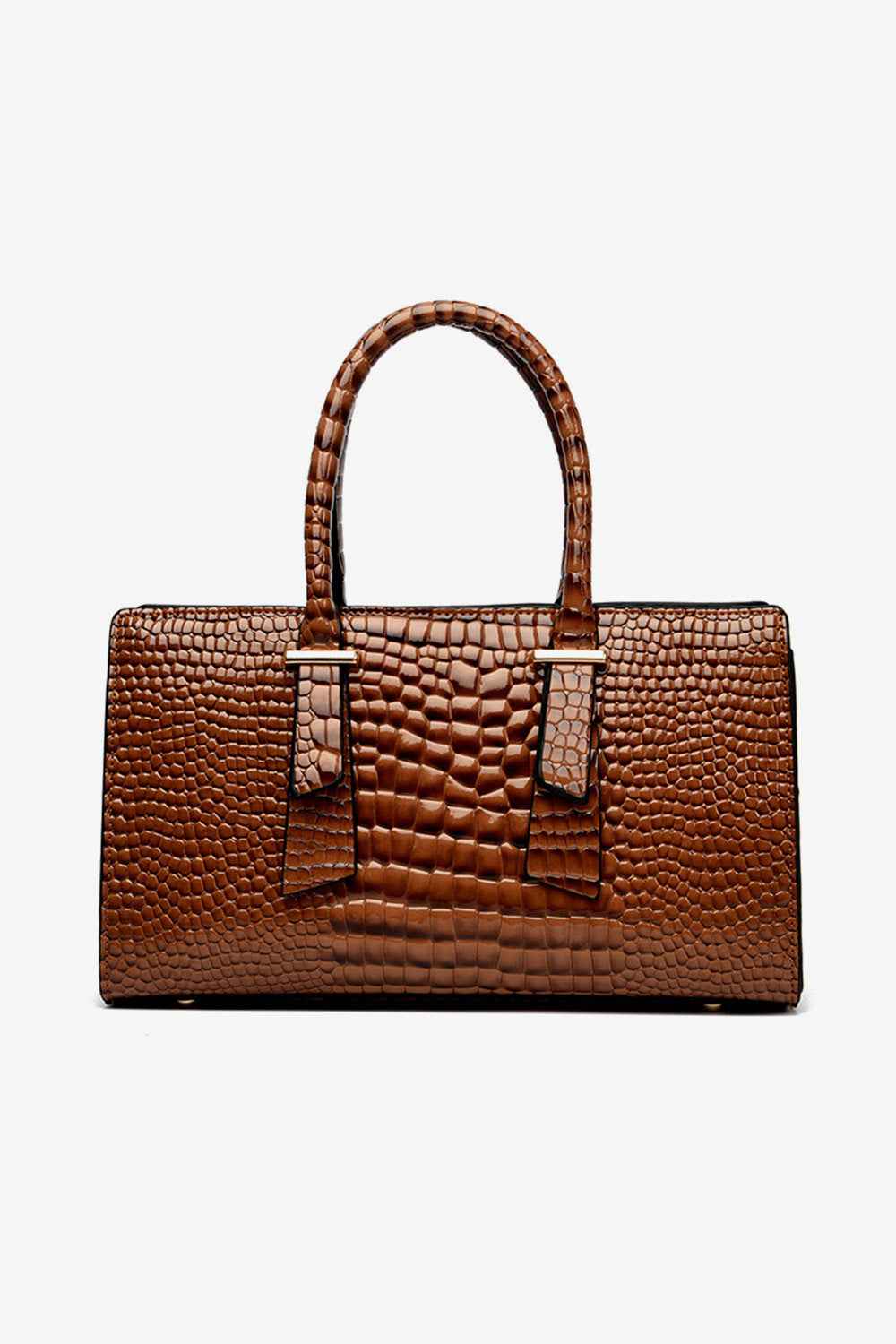 Grand sac en cuir texturé brun foncé