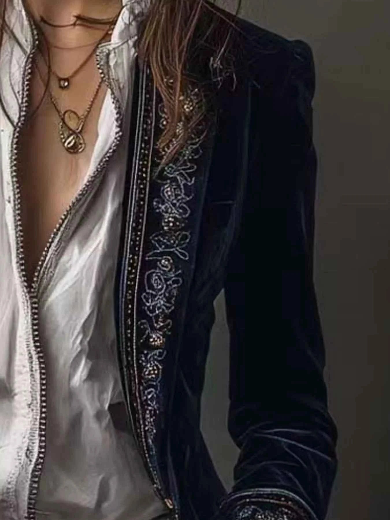 Veste boutonnée à imprimé floral