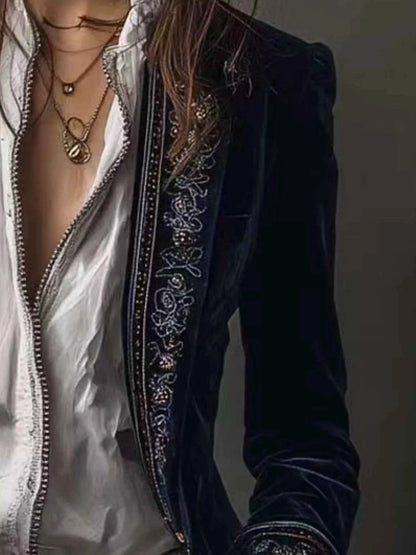 Veste boutonnée à imprimé floral