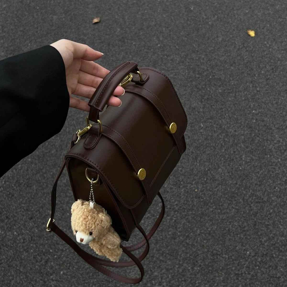 Mini sac à dos en cuir PU style vintage