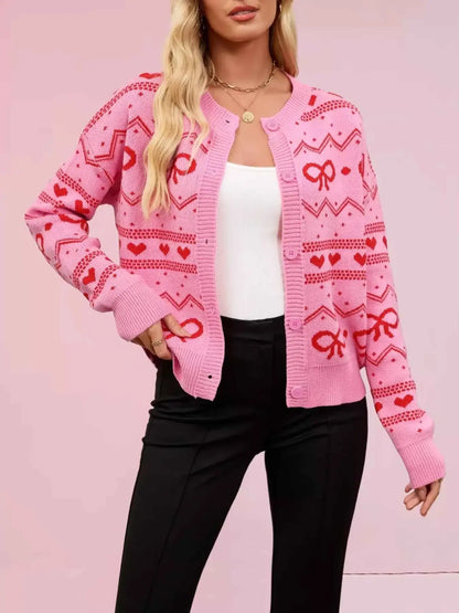 Cardigan en maille motif nœud papillon