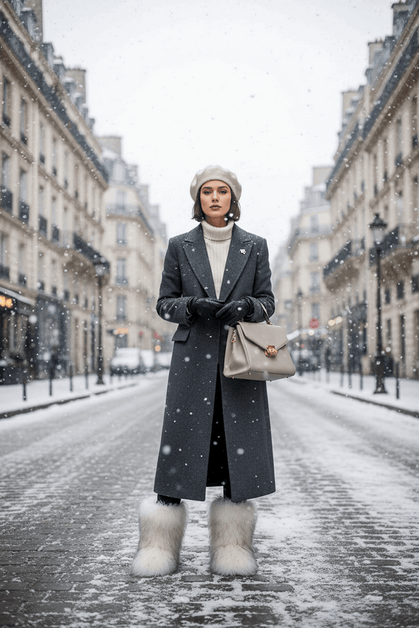 Bottes thermiques plateforme fausse fourrure