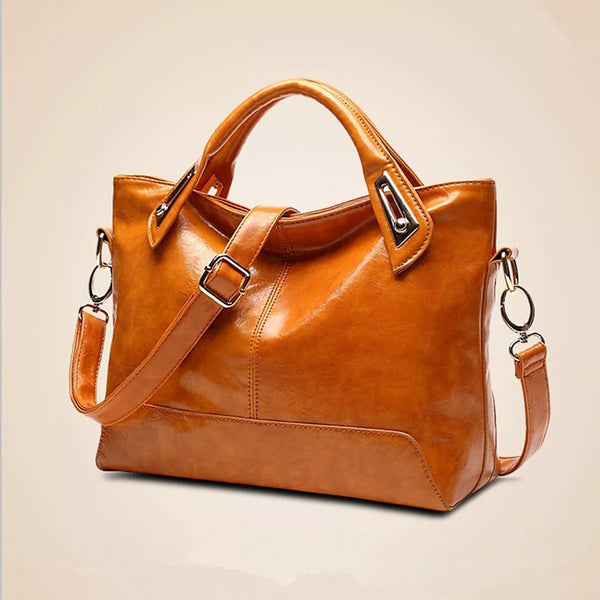 Sac cabas vintage en simili-cuir — brun