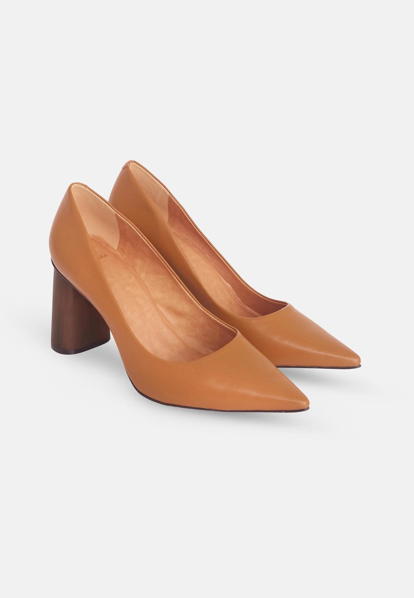 Escarpins en cuir marron à talon bloc MyParisMonaco