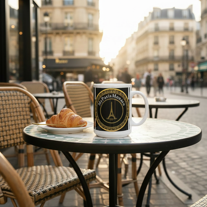 Mug MyParisMonaco avec références de taille – terrasse parisienne