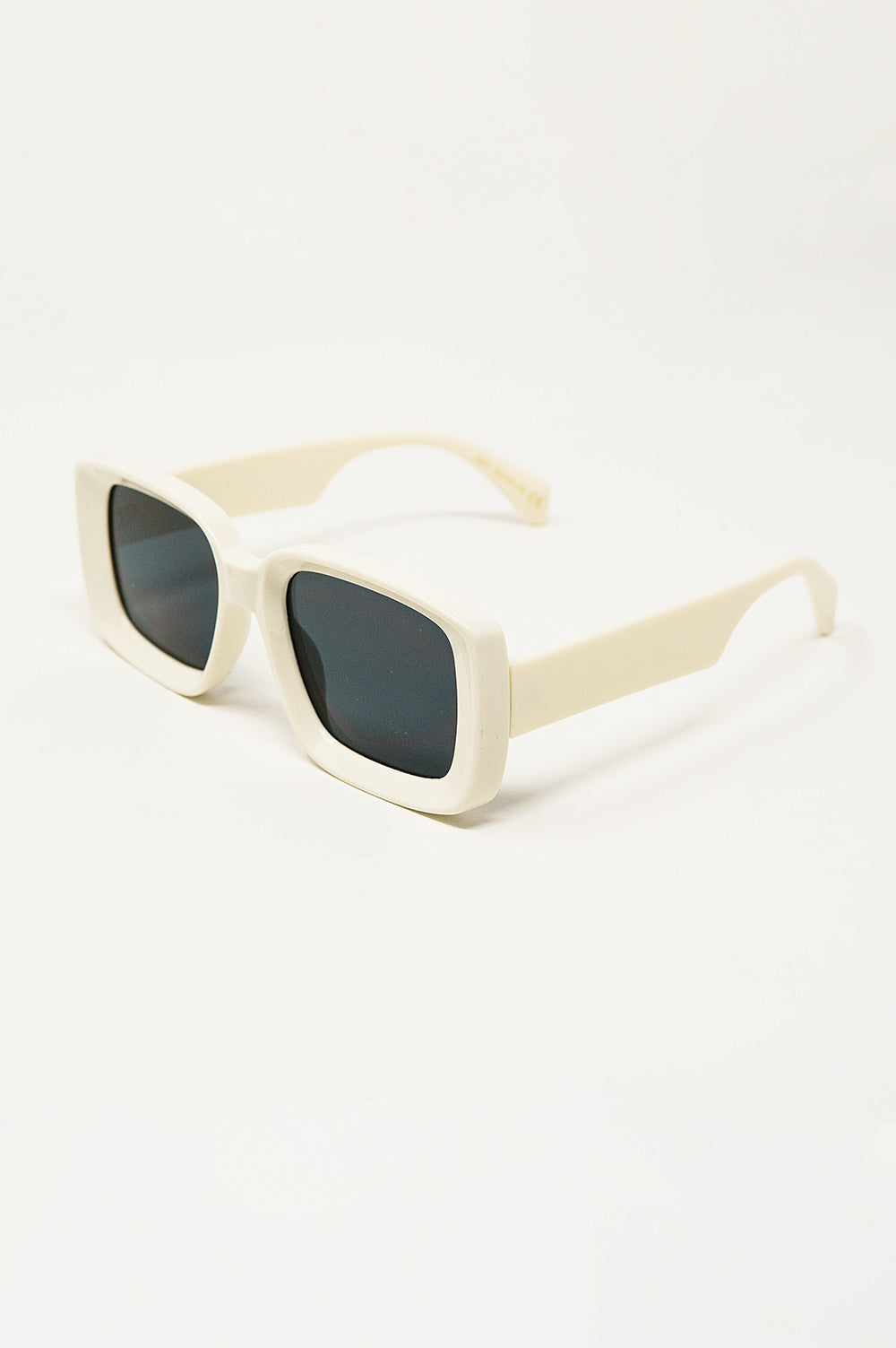 Lunettes de soleil rectangulaires oversize monture large blanche MyParisMonaco