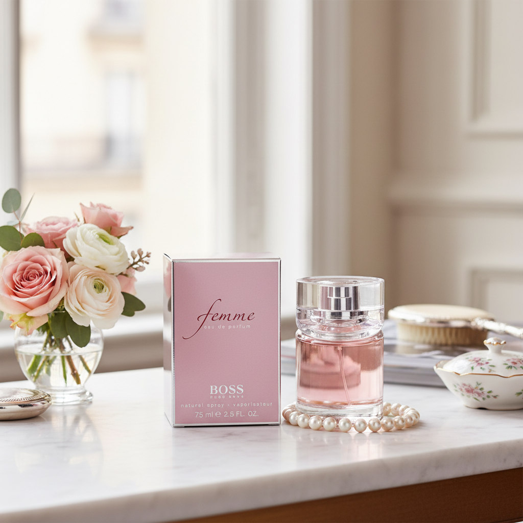 Parfum Boss Femme avec arrière-plan