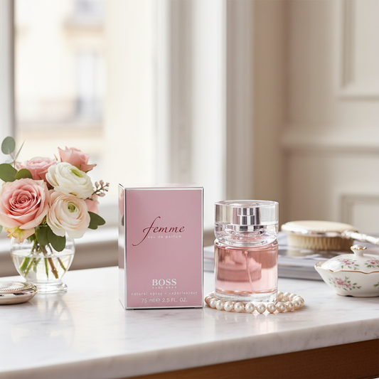 Parfum Boss Femme avec arrière-plan