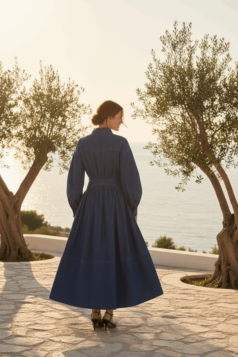 Robe denim méditerranéenne