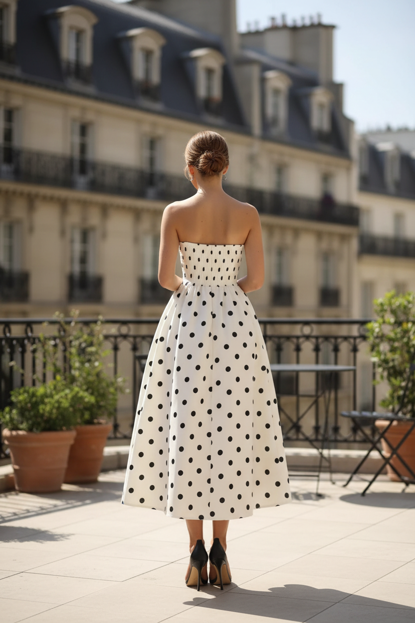 Robe pois - dos extérieur