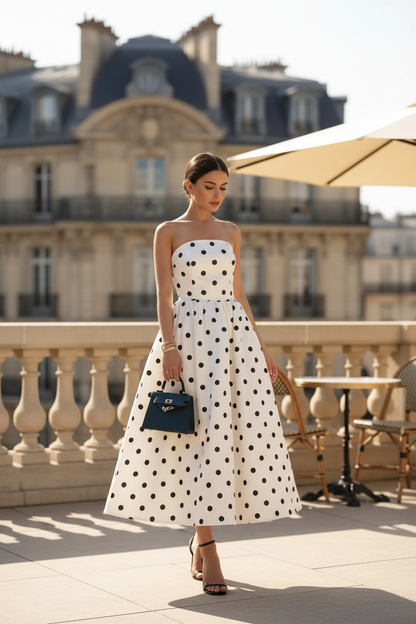 Robe pois - jupe extérieur