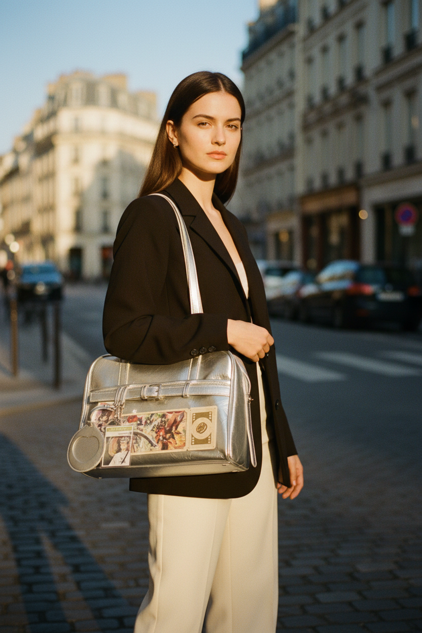 Sac argenté mis en scène à Paris