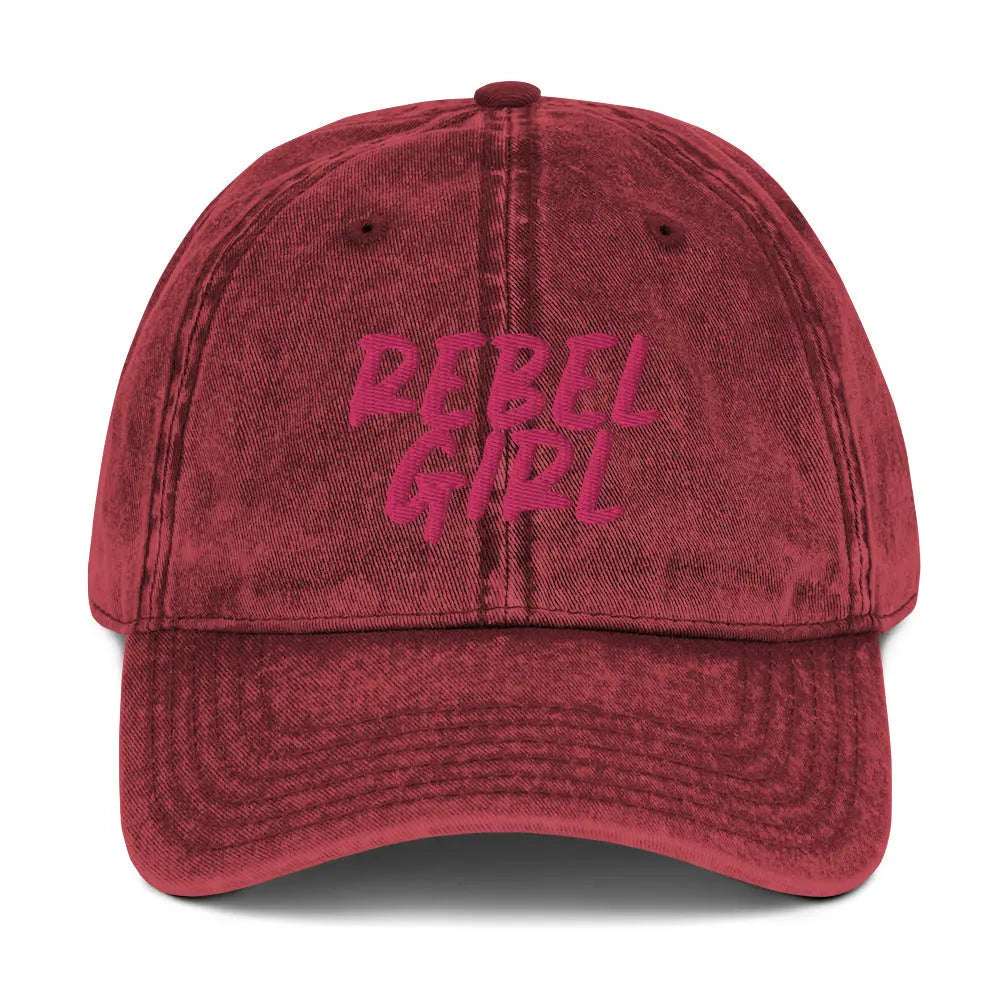 Casquette vintage rebel girl coton sergé
