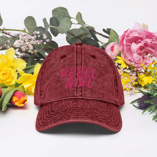 Casquette vintage rebel girl coton sergé